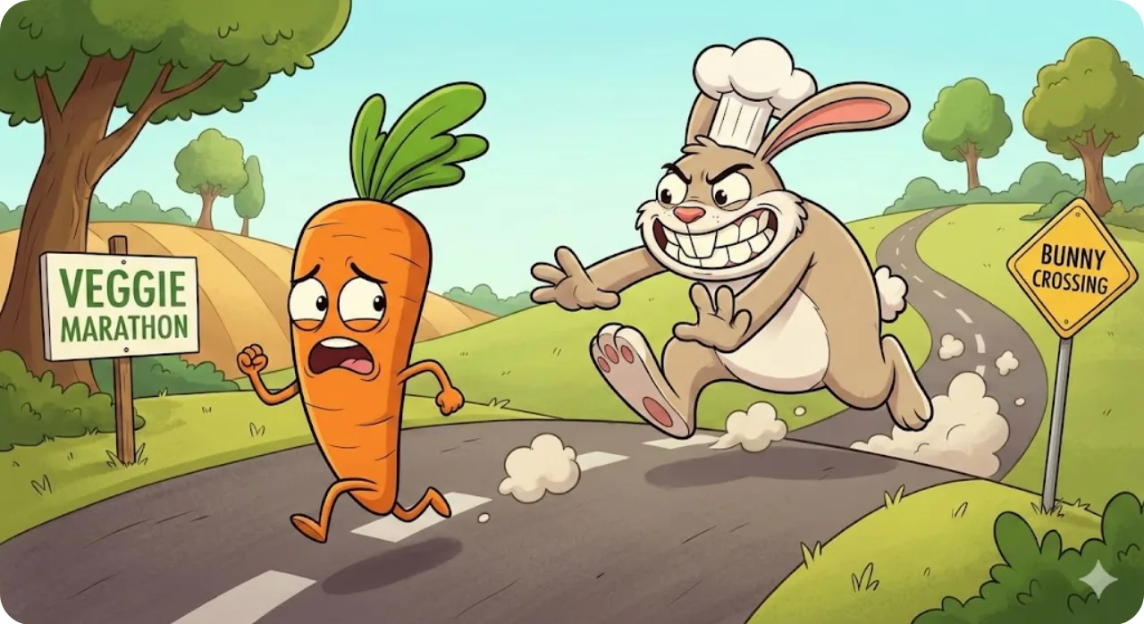 veggie marathon carrot rabbit