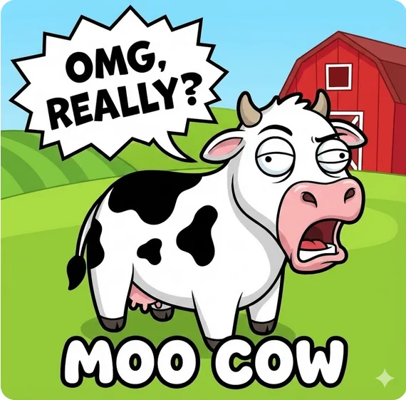 moo cow omg really
